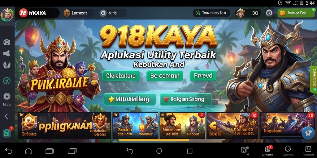 Tampilan antarmuka pengguna di aplikasi 918KAYA yang modern.