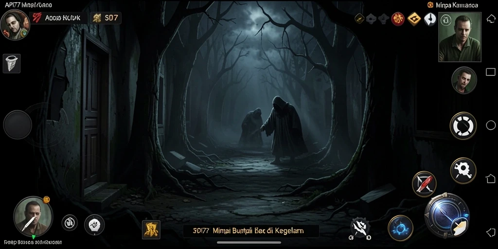Tangkapan layar gameplay API77 menunjukkan suasana Horror yang mencekam.