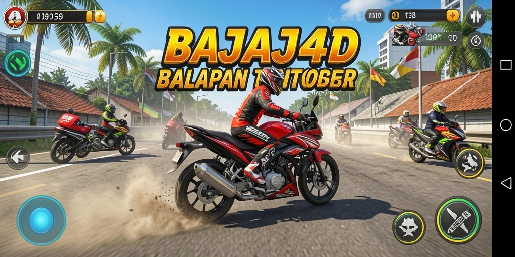 Screenshot gameplay BAJAJ4D yang menampilkan balapan motor seru dan mendebarkan.