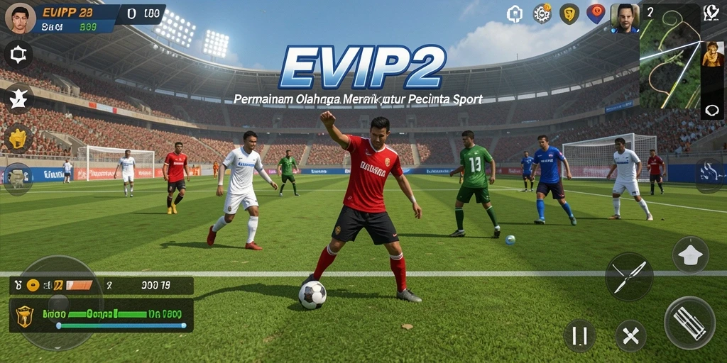 Tampilan gameplay menarik dari EVIP2 yang menampilkan aksi olahraga seru.