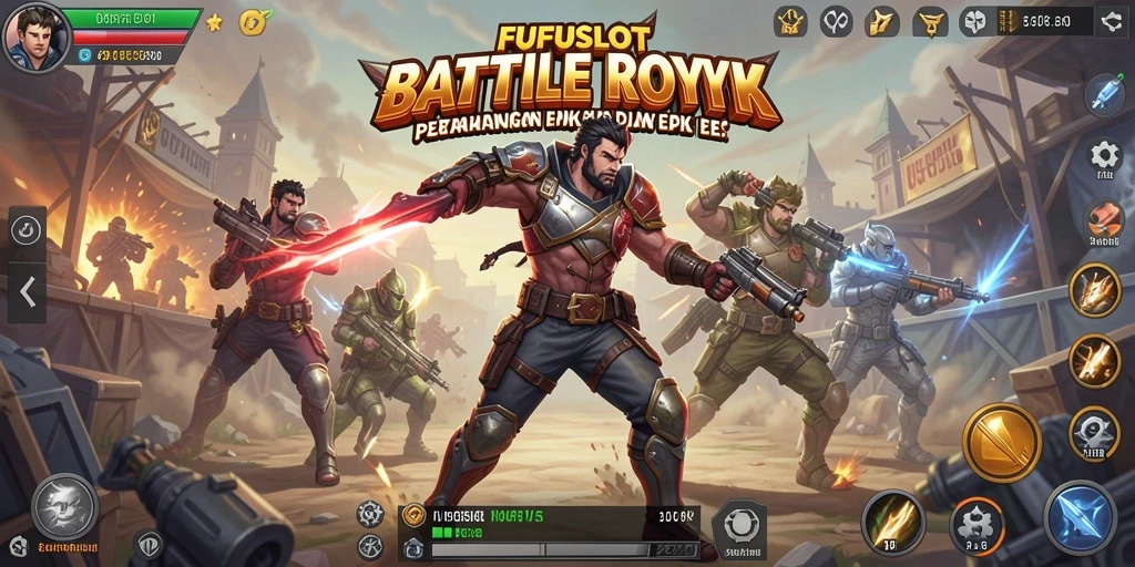 Tangkapan layar FUFUSLOT menampilkan grafis menawan dalam pertempuran Battle Royale.