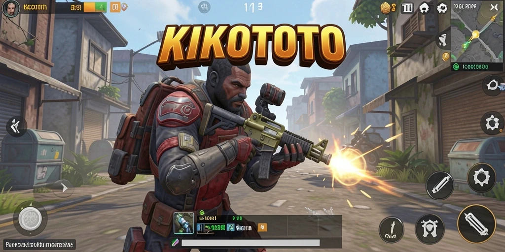 Tampilan gameplay KIKOTOTO menampilkan aksi seru dalam pertempuran TPS.