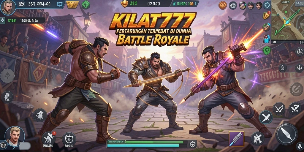 Tangkapan layar menampilkan aksi seru dalam permainan Battle Royale KILAT777.
