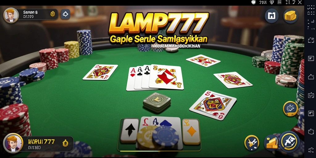 Tampilan gameplay menarik dalam permainan Gaple LAMPU777.