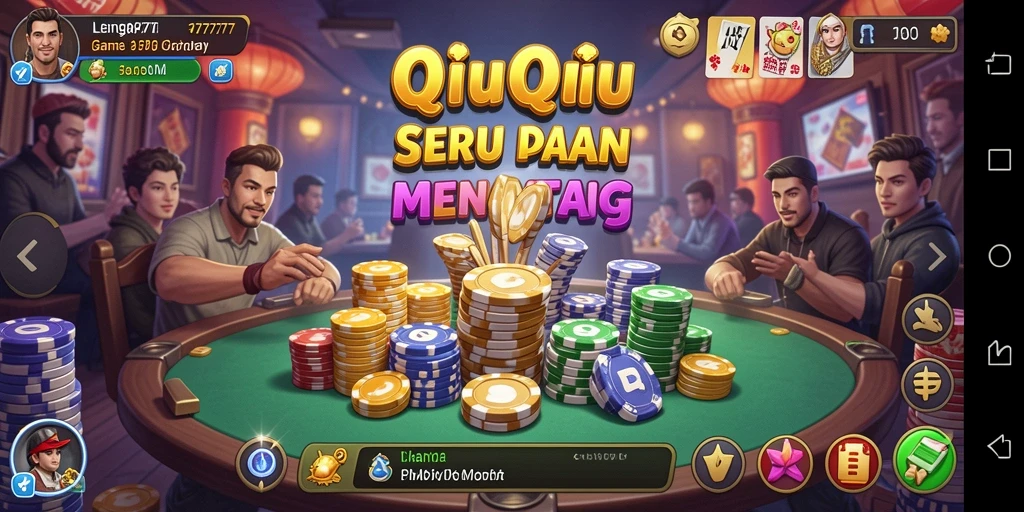 Tampilan seru gameplay QiuQiu di LENGKAP777.