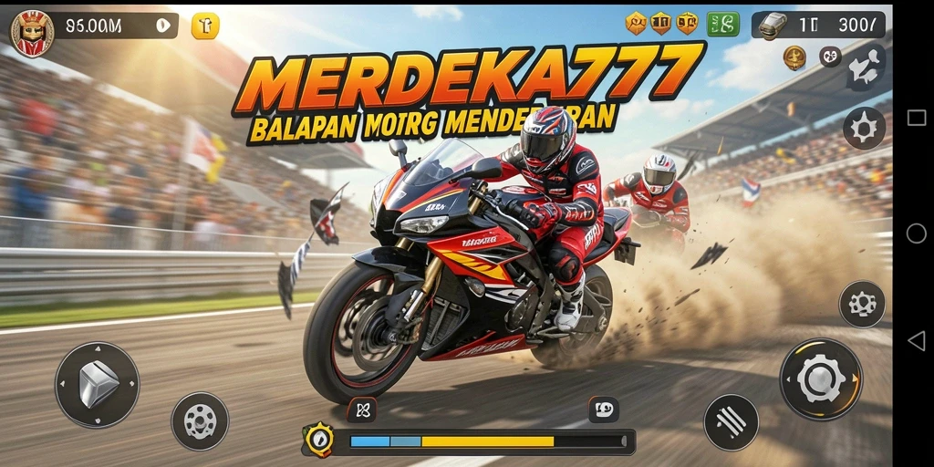 Gameplay balapan motor yang seru dan menegangkan di MERDEKA777.