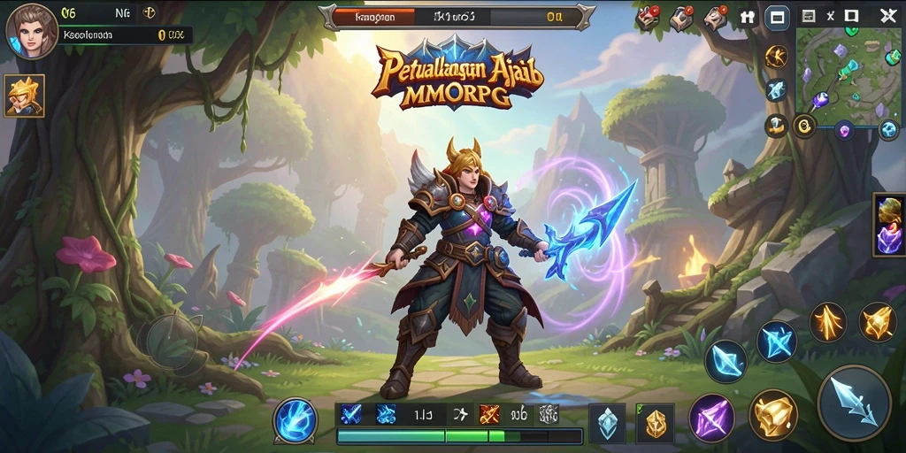 Tangkapan layar dari gameplay N06 yang menampilkan pertempuran seru di dunia MMORPG.