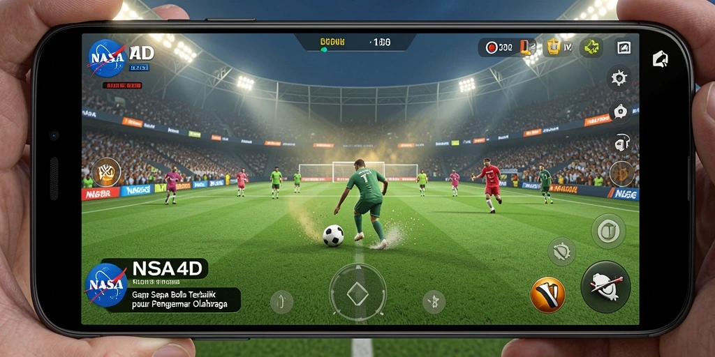 Tangkapan layar utama dari gameplay <strong>NASA4D</strong> yang menunjukkan aksi di lapangan sepak bola.