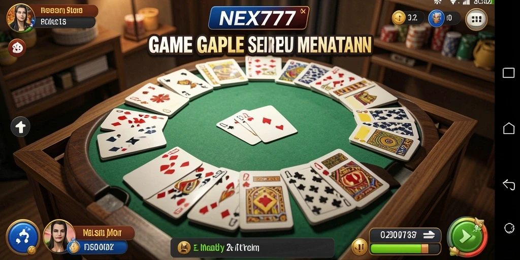 Tampilan seru dari gameplay Gaple di NEX777.