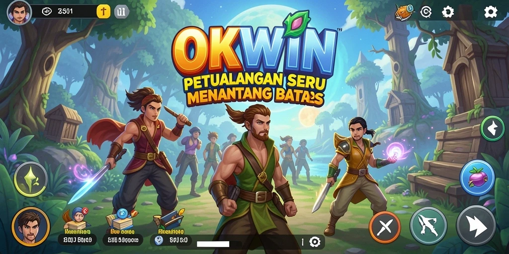 Tampilan gameplay OKWIN yang menakjubkan dengan petualangan seru.