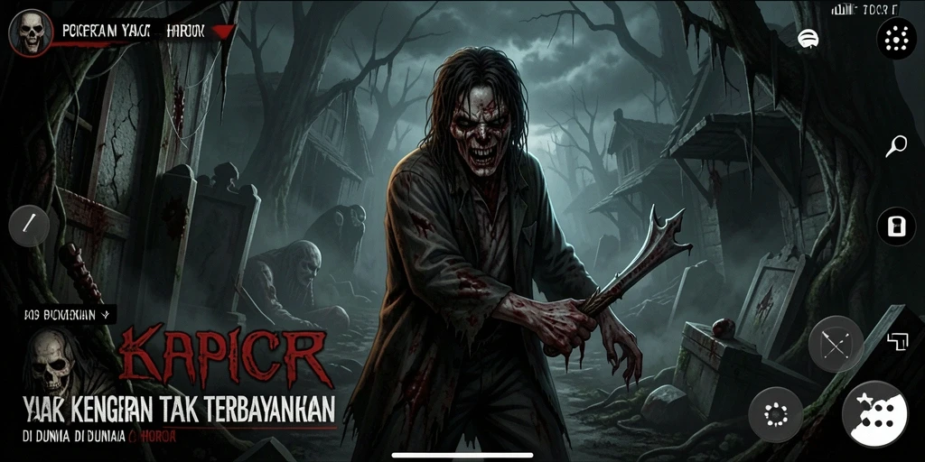 Screenshot gameplay PCPC7 yang menampilkan momen menyeramkan dan mendebarkan.