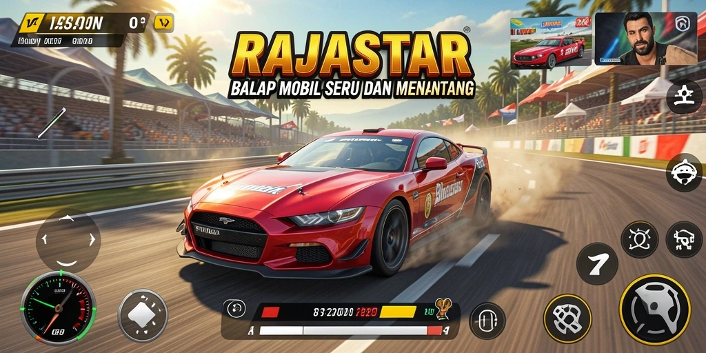 Gameplay balap mobil seru di RAJASTAR dengan grafik menakjubkan.