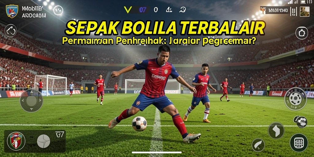 Tampilan gameplay V07 menampilkan aksi seru dan dinamis sepak bola.