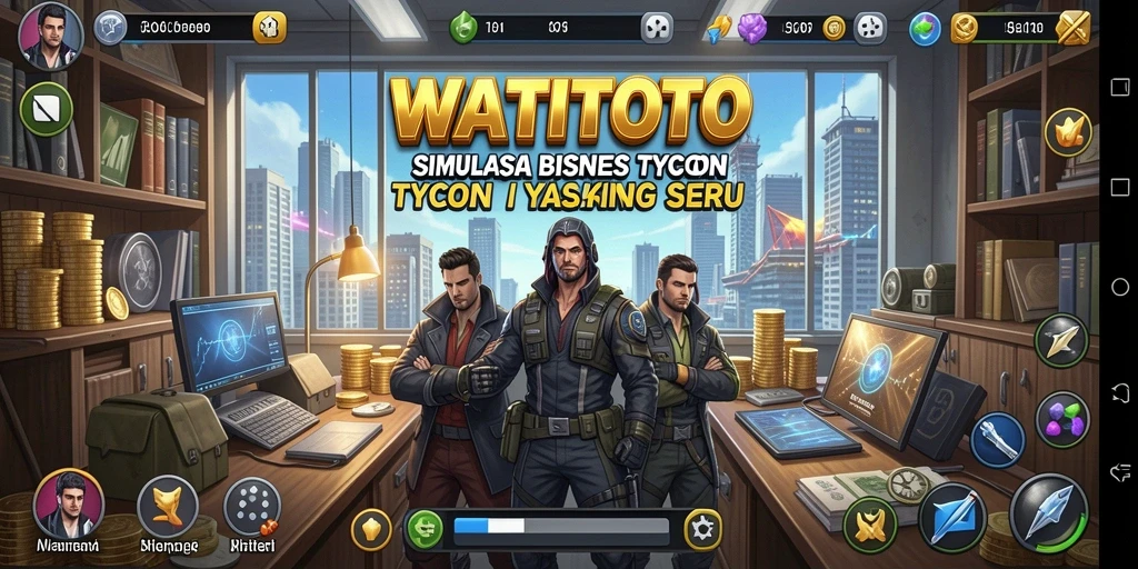 Tampilan gameplay menarik dalam WATITOTO menunjukkan strategi pengelolaan bisnis.